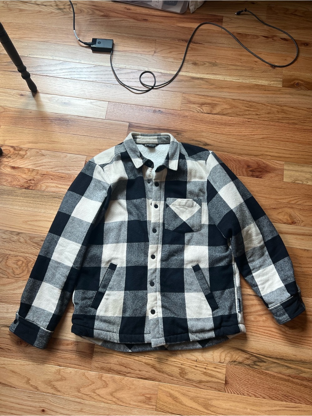 Black Diamond Cream and Black Plaid Jacket